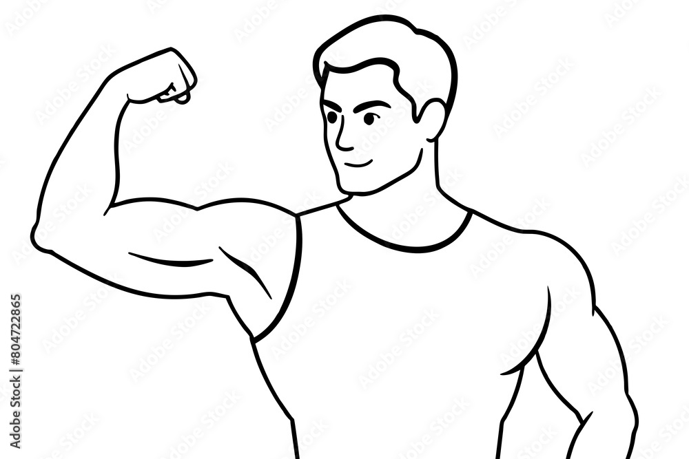 man biceps line art silhouette illustration man biceps line art silhouette illustration
