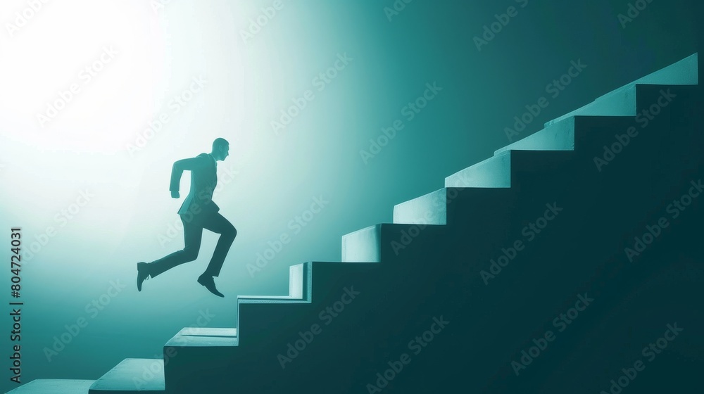 Man Running Up Stairs