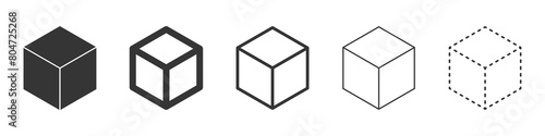Cube vector icons. Black Cube icons. photo
