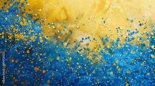 lively sprinkle of gilded lemon and cerulean, ideal for an elegant abstract background photo