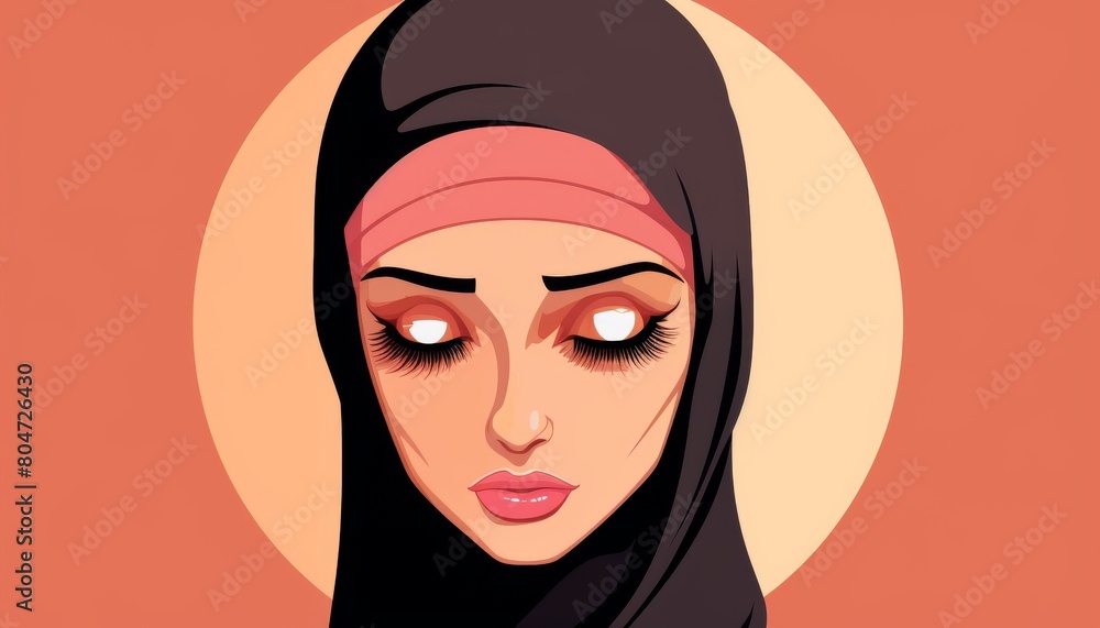 Woman in Headscarf and Pink Scarf Woman in Headscarf and Pink Scarf