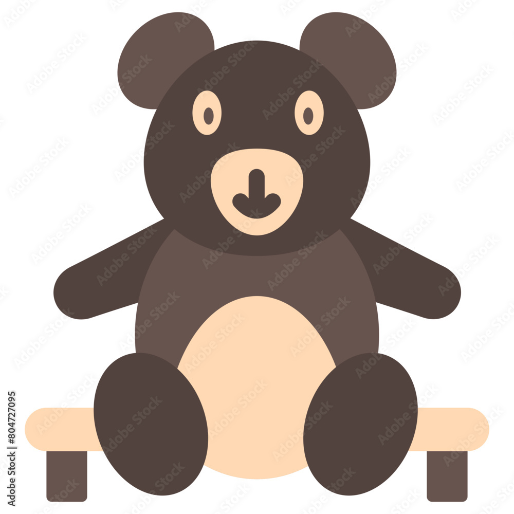 Fototapeta premium Teddy Bear multi color icon, related to kindergarten theme, use for UI or UX kit, web and app development.