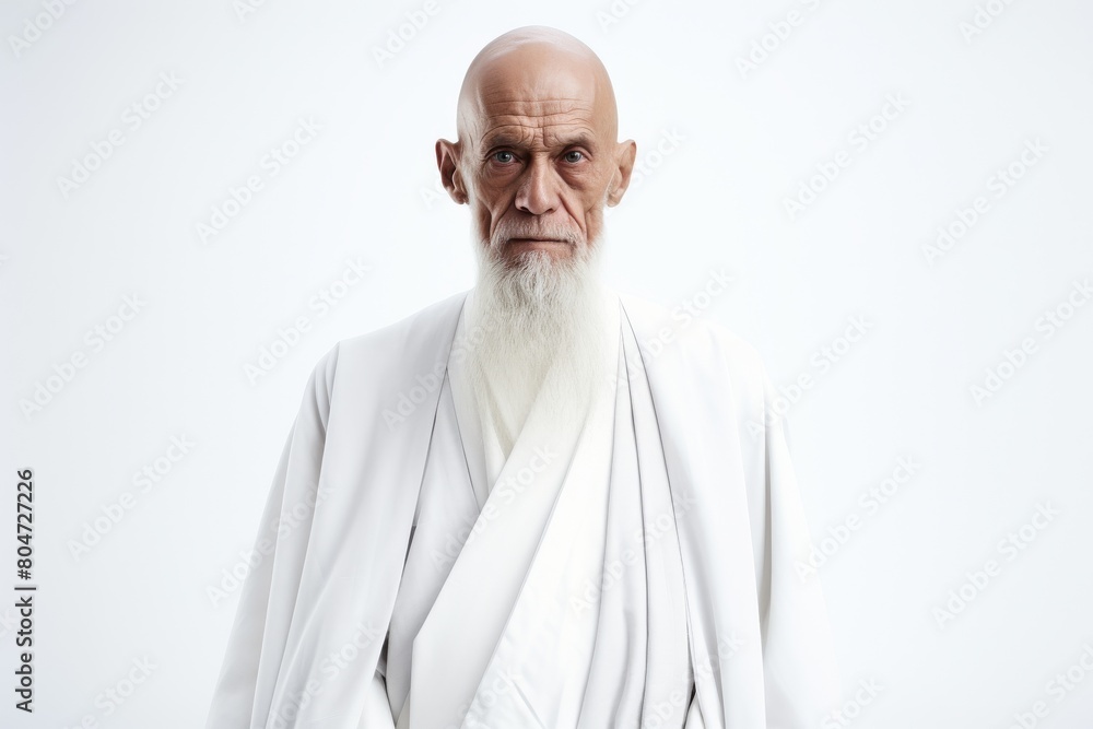 Elderly Man in White Robe With White Beard Elderly Man in White Robe With White Beard