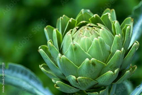 Robust Artichoke plant green. Field flower. Generate Ai