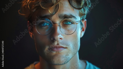 Man Wearing Glasses and Pink Shirt