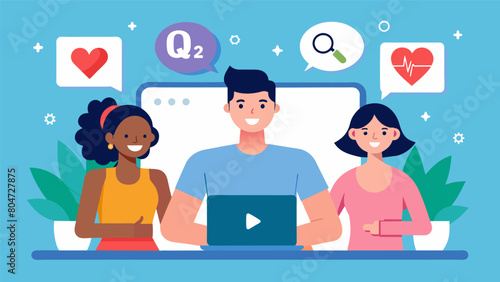In a QA session health vloggers answer questions from viewers about switching to a lowimpact fitness routine and how it has positively affected their. Vector illustration