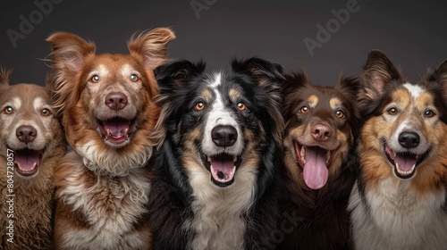 Radiant portraits of dogs showing off their contagious smiles, their happy faces adding joy and warmth to any visual project. © buraratn