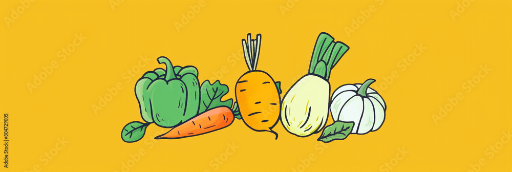 Cute illustration of various vegetables Cute illustration of various vegetables