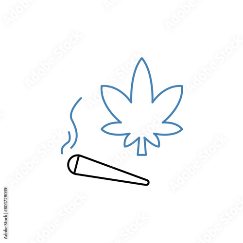 cannabis icons set. Set of editable stroke icons.Set of cannabis