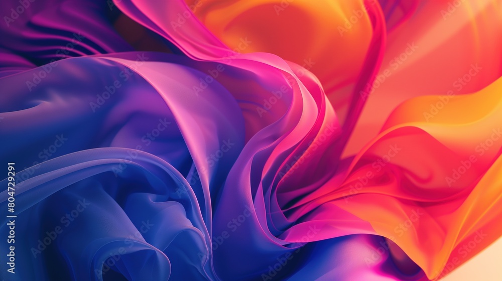 Obraz premium Minimalist Background with Flowing Multicolor Fabric