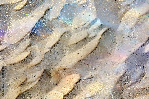 Beautiful iridescent sand background image under water.