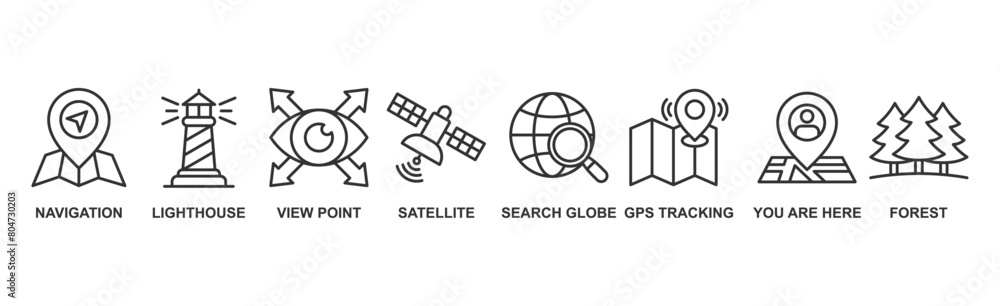 Navigation location banner web icon vector illustration concept with icon Navigation location banner web icon vector illustration concept with icon