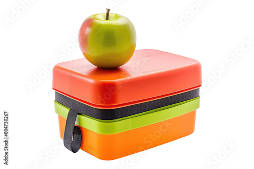Neat lunch box isolated on transparent background