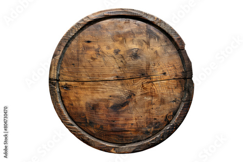 Wooden plate isolated on transparent background