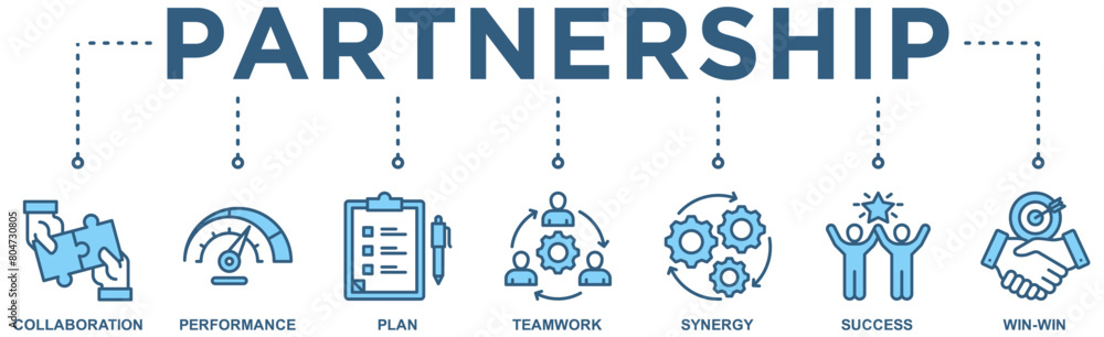 Partnership banner web icon vector illustration concept with icon Partnership banner web icon vector illustration concept with icon