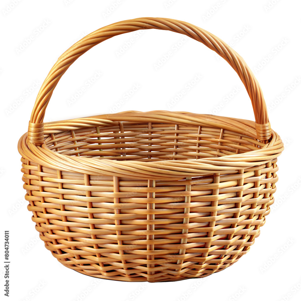 A close-up of a rustic wicker basket A close-up of a rustic wicker basket
