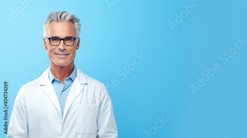 Man in White Lab Coat and Glasses