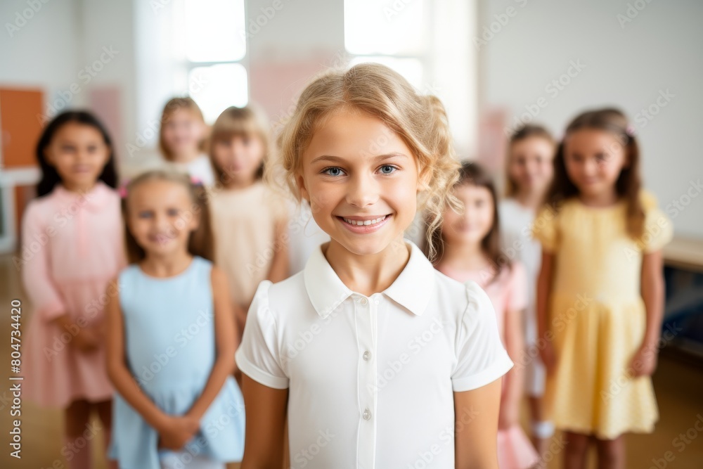 Group of Young Girls Smiling at Camera Group of Young Girls Smiling at Camera
