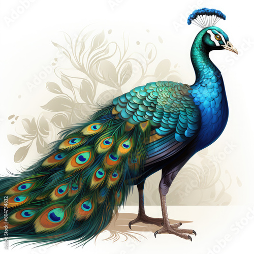 Watercolor Peacock vector  clipart Illustration  Generative Ai