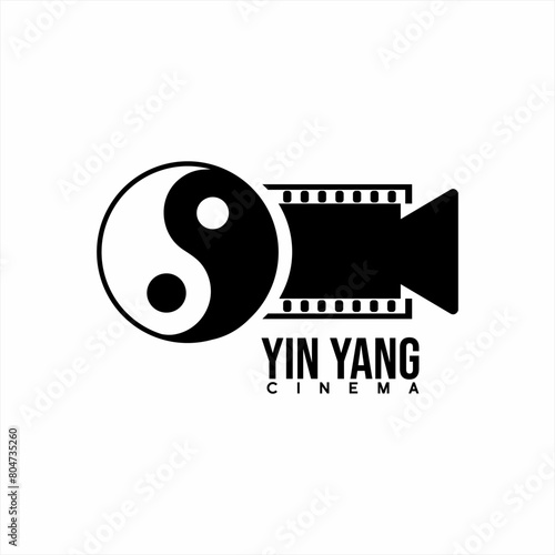 Cinema logo design with the concept of Yin and Yang.