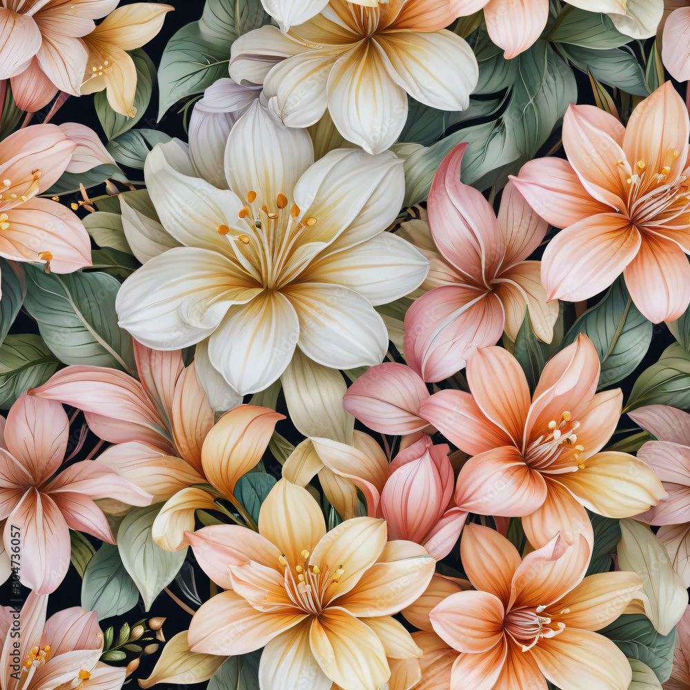 Fototapeta premium seamless pattern with flowers
