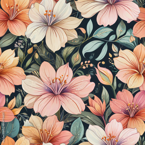 seamless pattern with flowers