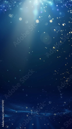 Dark Blue Background With Stars and Bubbles