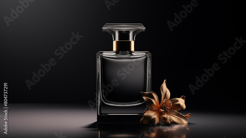 perfume bottle mockup on black