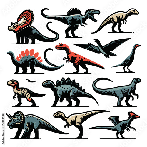 Prehistoric Charm  Dinosaur Vector Design Elements for Thrilling Creative Projects