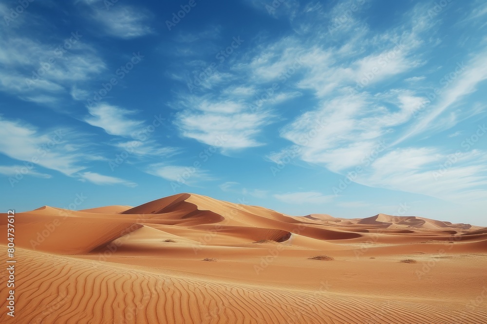 Rolling Sand Dunes Under Blue Sky Rolling Sand Dunes Under Blue Sky