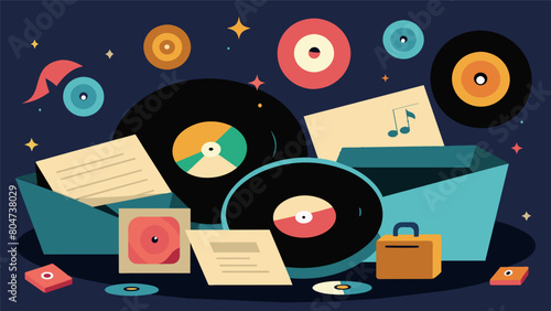 Amidst a collection of dusty records lies a mysterious handwritten note promising a hidden treasure for whoever can decipher its clues. Vector illustration photo