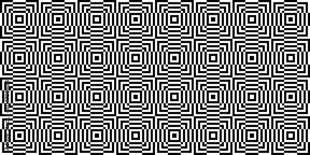 Black & White Geometric Pattern: Seamless Squares Background Illustration Black & White Geometric Pattern: Seamless Squares Background Illustration