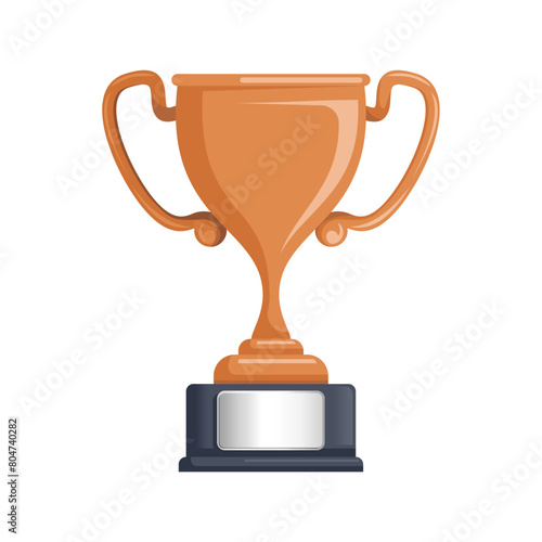 Bronze trophy for place winner. Transparent white background. EPS 10 vector files are provided for customization. Simplified for championship and achievement rewards