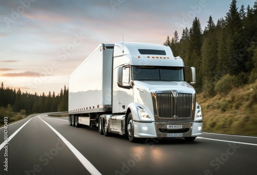 'transporter car road moving industry shadow traffic business cargo commercial delivering driving freight logistic lorry merchandise motion nobody red shipping sunshine trailer' © akkash jpg