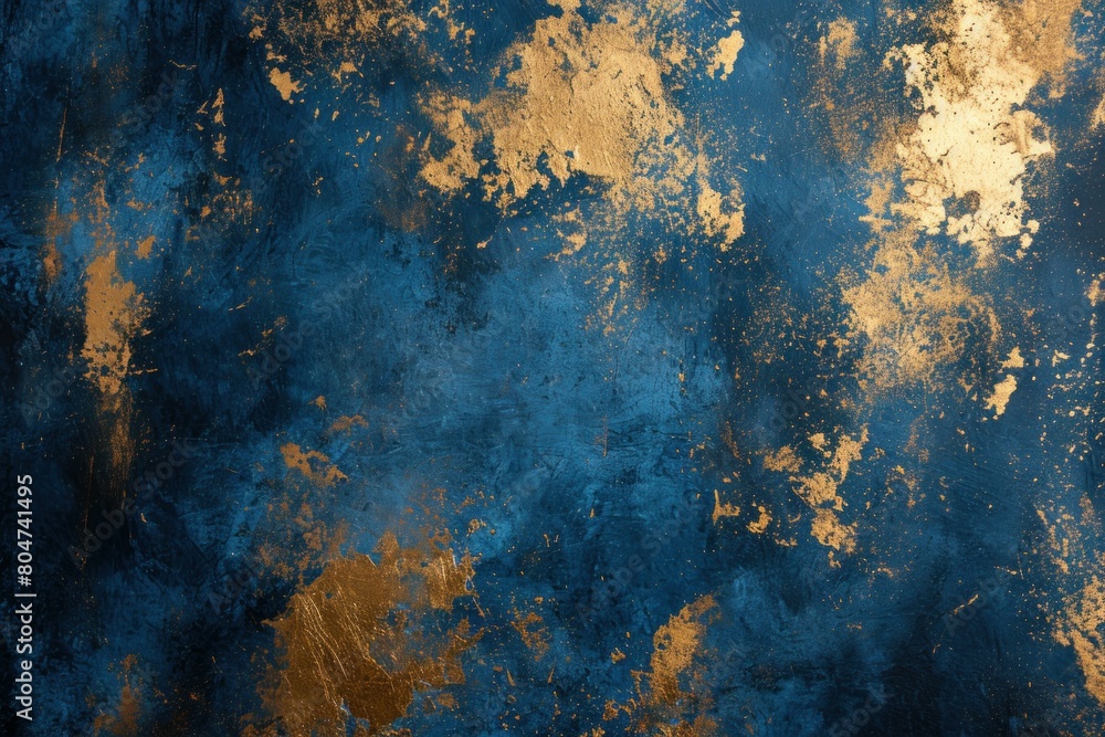 Tranquil Blue gold background. Glitter light. Generate Ai Tranquil Blue gold background. Glitter light. Generate Ai