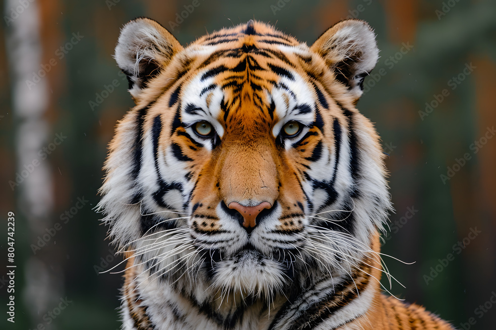 Obraz premium sitting a tiger the mound in forest High quality photo