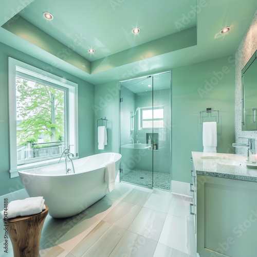 Spa Splendor  Relax in Luxury on Pebble Gray Tiles in Our Spa Bathroom
