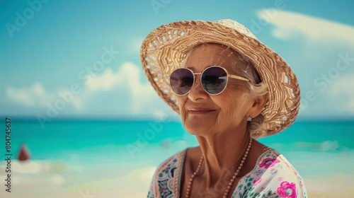 grandmother enjoying on a beautiful beach © Marco
