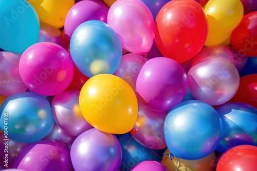 Playful Balloons background. Pastel room space. Generate Ai