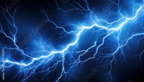 modern illustration showing blue lightning on a black background