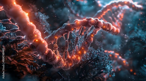 Design a captivating image that visually narrates the essence of genetic material