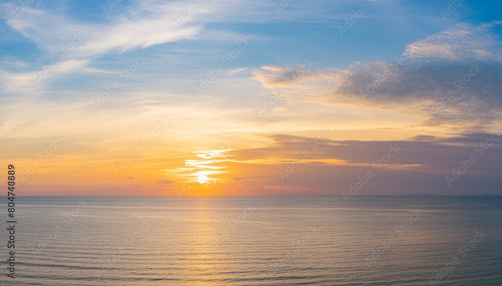 nature beautiful light sunset or sunrise sky over sea background