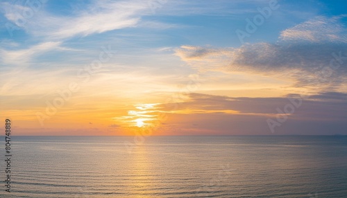 nature beautiful light sunset or sunrise sky over sea background