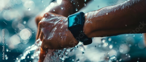 A waterproof smartwatch is a perfect companion for swimming. You can track your progress, stay connected, and listen to music without worrying about damaging your watch. photo