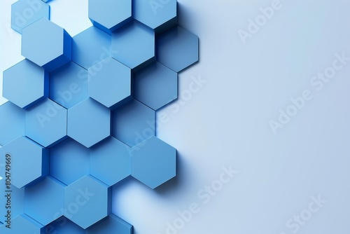 Create a 3D rendering of a blue and white honeycomb pattern