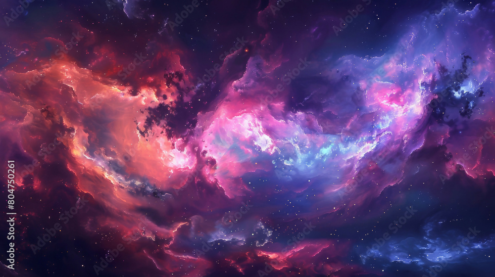 Fototapeta premium Nebulae Symphony Brushstrokes of the Cosmos