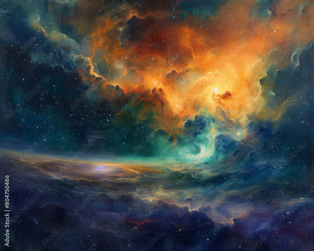 Fototapeta premium Nebulous Nexus Celestial Convergence