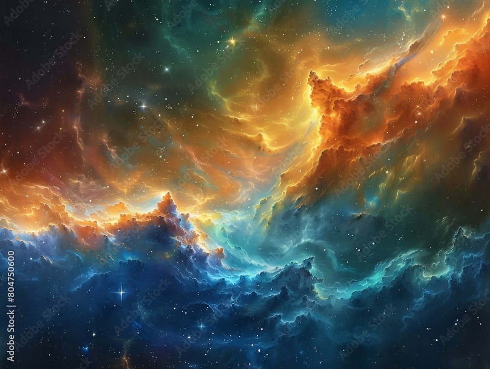 Fototapeta premium Nebulous Nexus Celestial Convergence