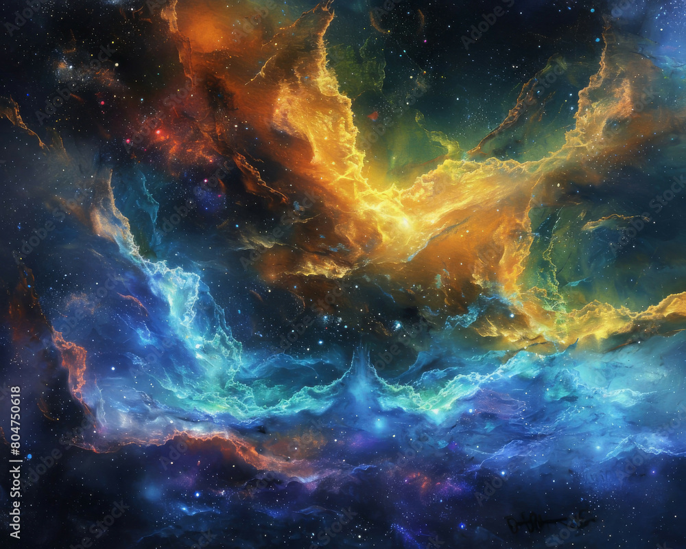 Fototapeta premium Nebulous Nexus Celestial Convergence