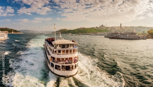 
Ferries at sunrise on the Bosphorus photo